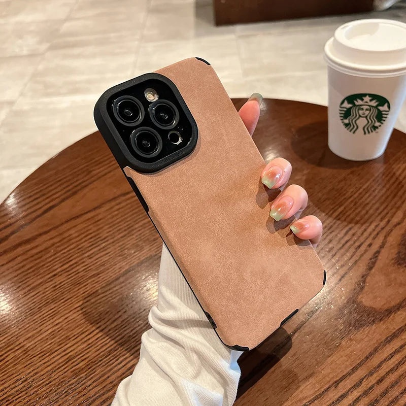 Leather Silicone Case For iPhone