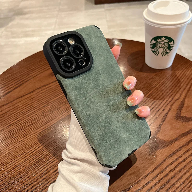 Leather Silicone Case For iPhone