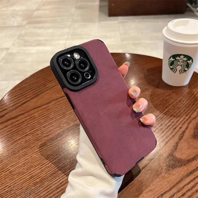 Leather Silicone Case For iPhone