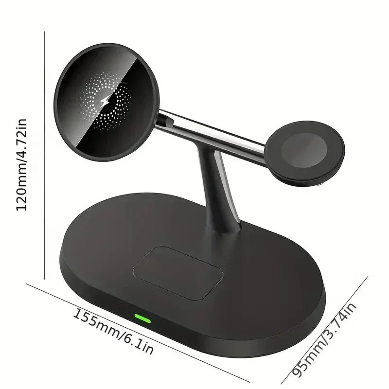 Magnetic Fast Wireless Charger Station for iPhone, Smartwatch & AirPods