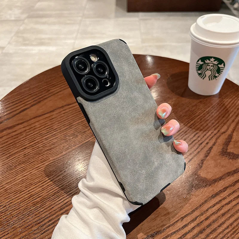 Leather Silicone Case For iPhone